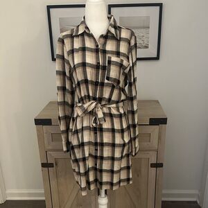 Pink Lily Out Of My Control Plaid Dress